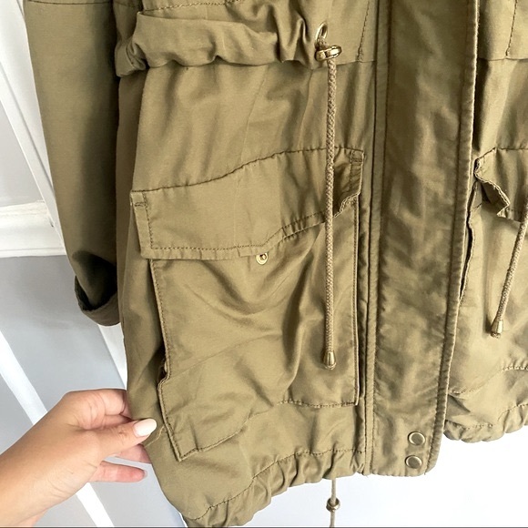 H&M Green Army Hooded Utility Jacket - Picture 4 of 6